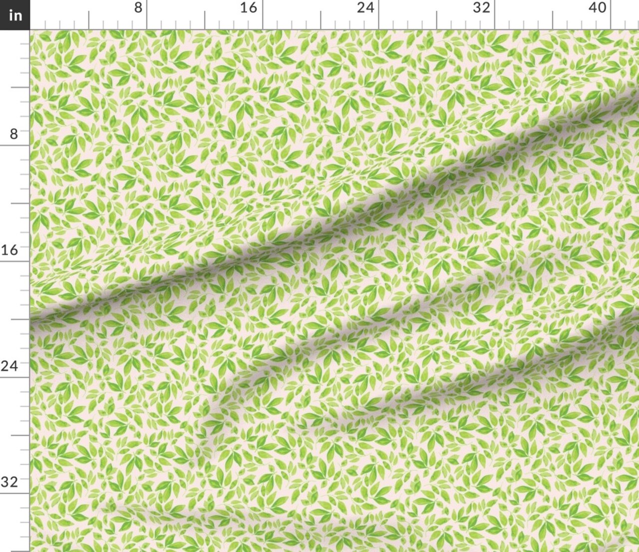 Various Fabrics by the Yard or Fat Quarter Woodland Leaf Watercolor Botanical Shabby Chic Rustic Farmhouse Spring Green Custom Printed Fabric by Spoonflower